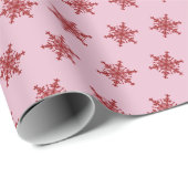 Papier Cadeau Flèche de neige rose/rouge (Coin rond)