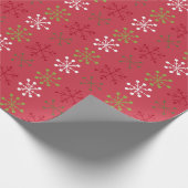 Papier Cadeau Flèche de neige rouge blanc vert avec appui rouge (Coin)