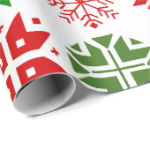 Papier Cadeau Flèche de neige scandinave (Coin rond)