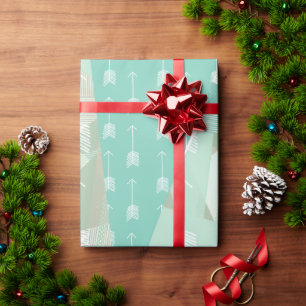 Papier Cadeau Flèche de triangle rétro Abstrait vert menthe