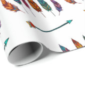 Papier Cadeau flèche & plumes (Coin rond)