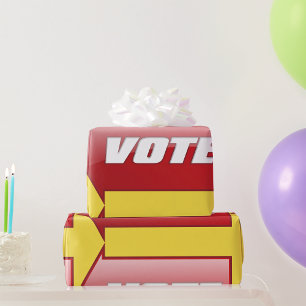 Papier Cadeau Flèche rouge en gras Signer campagne électorale Vo