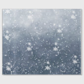 Papier Cadeau Flèches blanches à neige tombant du ciel nocturne (Plat)