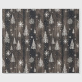 Papier Cadeau Flèches blanches en bois rustique (Plat)