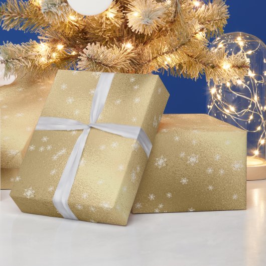 Papier Cadeau Flèches blanches en or (Vacances)