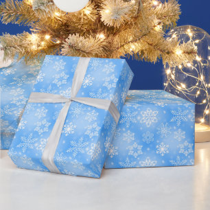 Papier Cadeau Flèches blanches et bleues d'hiver