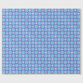 Papier Cadeau Flèches blanches sur grille bleue (Plat)