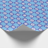 Papier Cadeau Flèches blanches sur grille bleue (Coin)