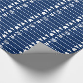 Papier Cadeau Flèches blanches sur le bleu marine (Coin)