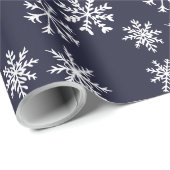 Papier Cadeau Flèches bleues illustration motif de noël (Coin rond)