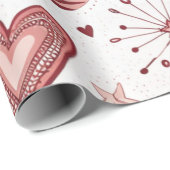 Papier Cadeau Flèches Coeurs Doddle Rose Valentine (Coin rond)