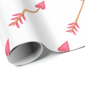 Papier Cadeau Flèches d'amour mignonnes Saint Valentin (Coin rond)