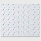 Papier Cadeau Flèches de neige bleues et blanches hiver Noël mod (Plat)