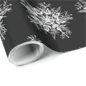 Papier Cadeau Flèches de neige cristallines (Coin rond)