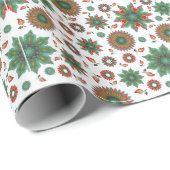 Papier Cadeau Flèches de neige de Noël modernes (Coin rond)