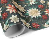 Papier Cadeau Flèches de neige de Noël modernes (Coin rond)