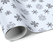 Papier Cadeau Flèches de neige modernes en noir et blanc Noël bl (Coin rond)