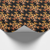 Papier Cadeau Flèches de Noël modernes en noir et orange (Coin)