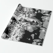 Papier Cadeau Flèches de peinture noir + blanc (Déroulé)