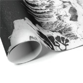 Papier Cadeau Flèches de peinture noir + blanc (Coin rond)
