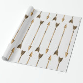 Papier Cadeau Flèches d'or de regard en métal (Déroulé)