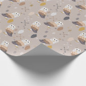 Papier Cadeau Flèches et plumes de hiboux de grange (Coin)