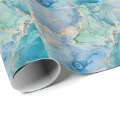 Papier Cadeau Flèches métalliques : Art Abstrait des fluides (Coin rond)