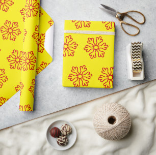 Papier Cadeau Flèches rouges jaune