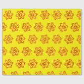 Papier Cadeau Flèches rouges jaune (Plat)