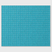 Papier Cadeau Flèches sur lin bleu aqua (Plat)