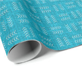 Papier Cadeau Flèches sur lin bleu aqua (Coin rond)