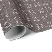 Papier Cadeau Flèches sur lin brun gris foncé (Coin rond)