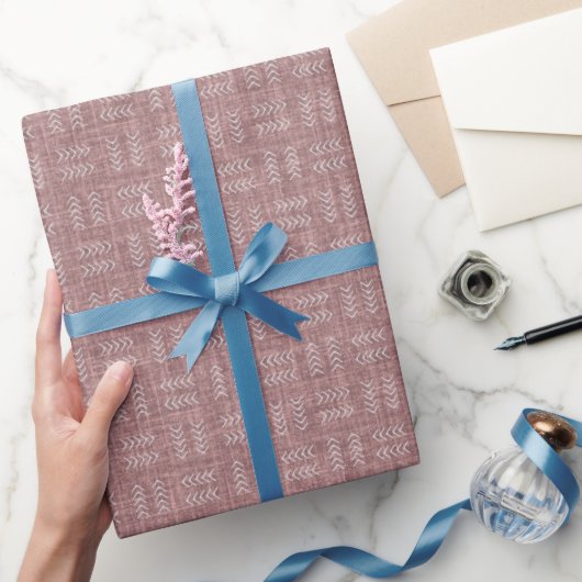 Papier Cadeau Flèches sur lin de séquoia (Cadeaux)