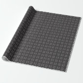 Papier Cadeau Flèches sur lin noir (Déroulé)