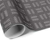 Papier Cadeau Flèches sur lin noir (Coin rond)