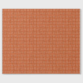 Papier Cadeau Flèches sur lin orange foncé (Plat)