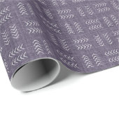 Papier Cadeau Flèches sur lin pourpre terne (Coin rond)
