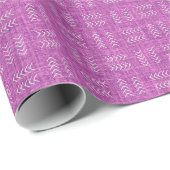 Papier Cadeau Flèches sur lin rose clair violet (Coin rond)