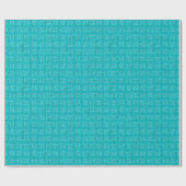 Papier Cadeau Flèches sur lin turquoise (Plat)
