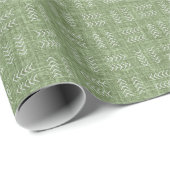 Papier Cadeau Flèches sur lin vert Pickle (Coin rond)