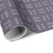 Papier Cadeau Flèches sur lin violet foncé (Coin rond)