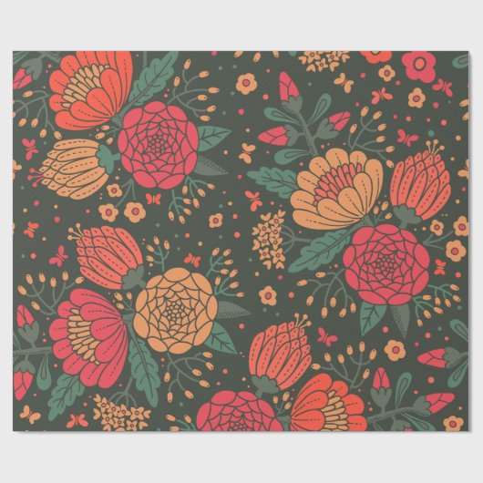 Papier Cadeau fleur (Plat)