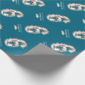 Papier Cadeau Fleur 6e anniversaire Turquoise photo Collage bleu (Coin)