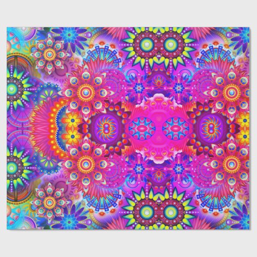 Papier Cadeau Fleur abstraite Boho (Plat)