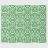 Papier Cadeau Fleur Abstraite en vert pâle (Plat)