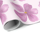 Papier Cadeau Fleur aquarelle violette (Coin rond)