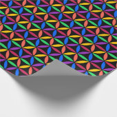 Papier Cadeau Fleur arc-en-ciel du Motif de vie (Coin)