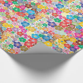Papier Cadeau Fleur arc-en-ciel fleurit le papier d'emballage (Coin)