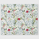 Papier Cadeau Fleur australienne Kangaroo paws Eucalyptus feuill (Plat)