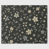 Papier Cadeau Fleur avec l'arrière - plan noir (Plat)